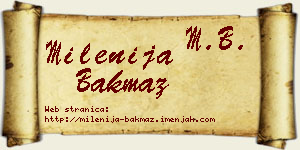 Milenija Bakmaz vizit kartica